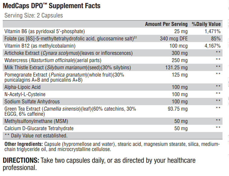 MedCaps DPO Ingredients 