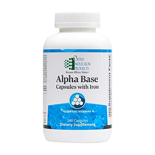 Dietary supplement bottle Alpha Base Capsules with Iron