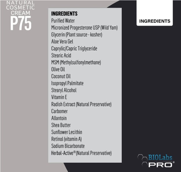 BIO labs P75 Ingredients 