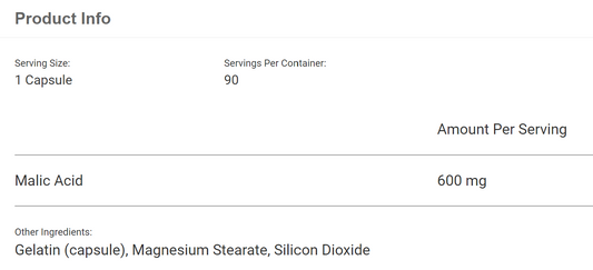 Malic Acid Ingredients 