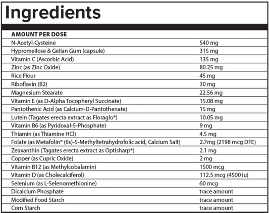 Ocufolin Ingredients 