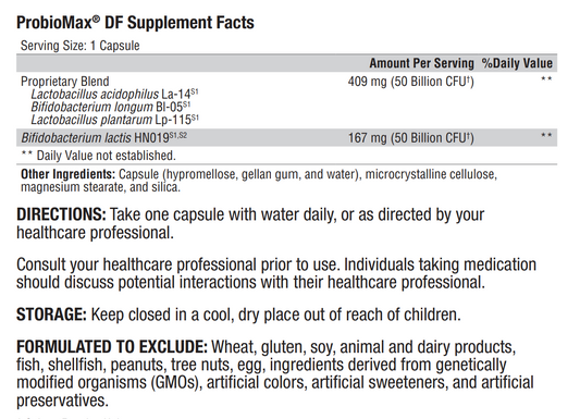 Pro Bio Daily Ingredients 