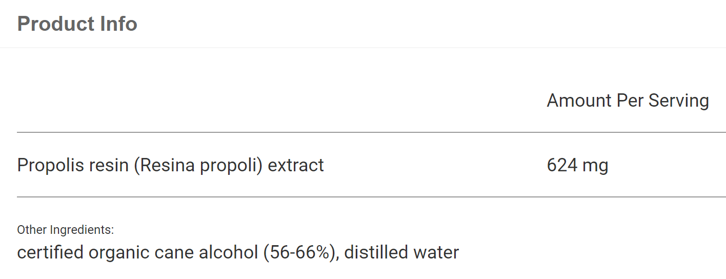 Propolis Product info 