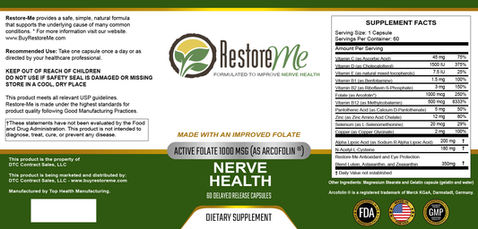 Restore Me Ingredients label